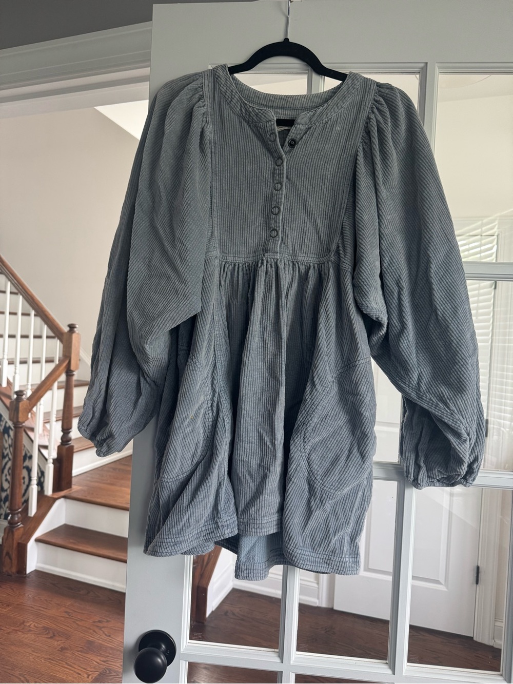 Free People Corduroy Puff Sleeve Mini Dress